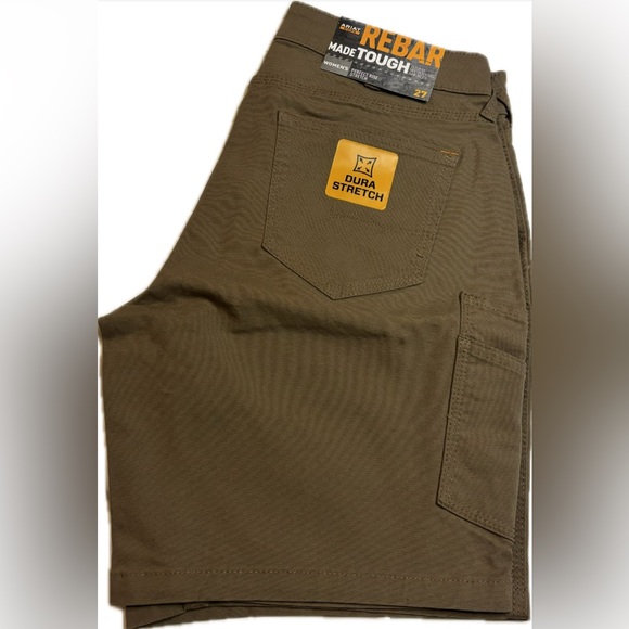 ✨Women’s Ariat Rebar Perfect Rise Stretch Made Tough Hard Working Shorts Size 27 - Picture 4 of 14